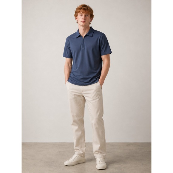 Charles Tyrwhitt Other - Charles Tyrwhitt Quarter Zip Men's Polo Shirt Navy Blue Cotton/Polyester Medium